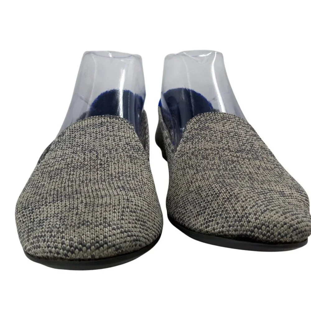 Rothys The Loafer Gray Heathered Flats Shoes Size 7.5 Round Toe Slip On Comfort